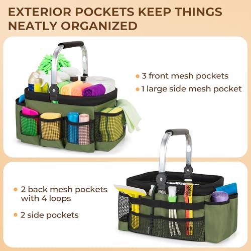 PGmoon Foldable Cleaning Caddy with Rotate Handle - Image 4