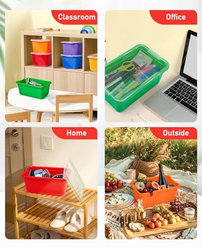 GAMENOTE 6 Quart Stackable Plastic Storage Bins with Lids, 6 Pack - Image 5