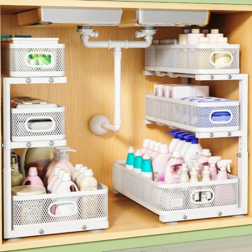 2-Pack 3-Tier Under Sink Organizer, Slide Out Cabine | Under Sink Stor - Image 2