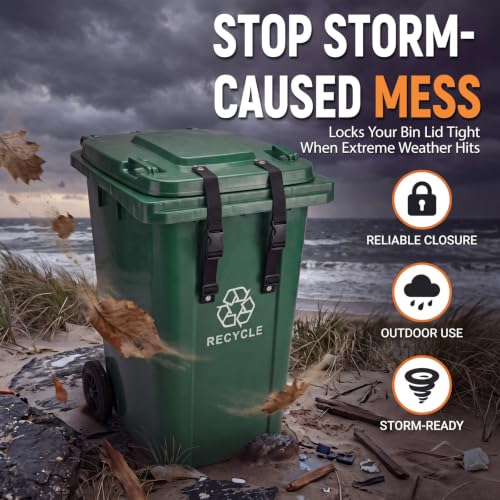 12 Pcs Bear Proof Trash Can Lock Strap for 28-96 Gallon Outdoor - Image 6