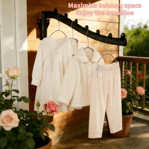 2pcs Swing Clothes Hanger Rack,Wall Mounted Clothes Rack - Image 3