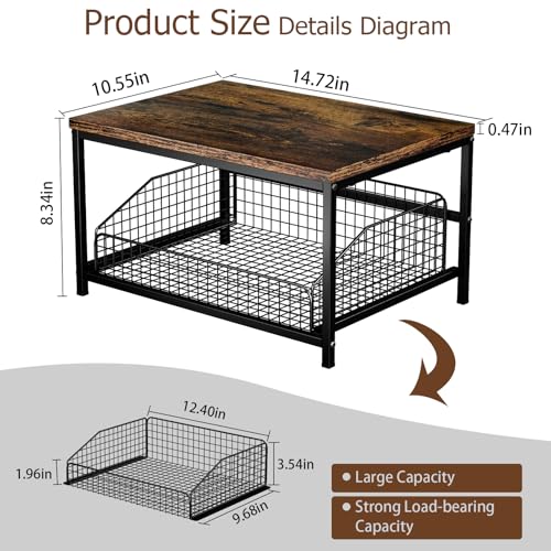 KLM Pull Out Spice Rack Organizer for Cabinet,Rustic Wood - Image 4
