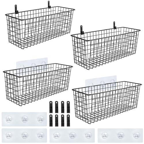 4 Set [EXTRA LARGE] Hanging Wall Mount Storage Baskets - Image 2