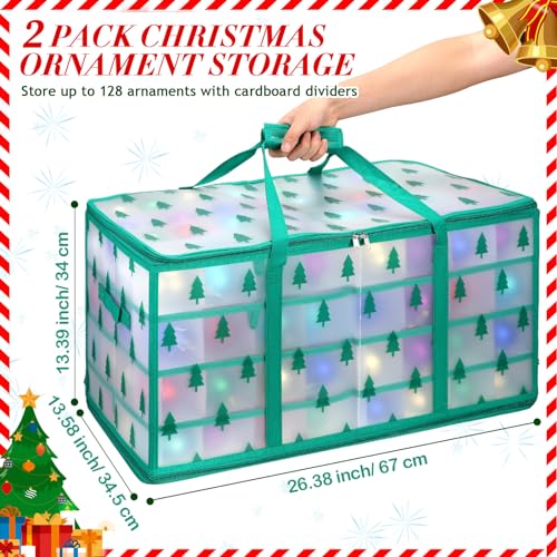 Hosuly 2 Pcs Plastic Christmas Ornaments Storage Box - Image 4