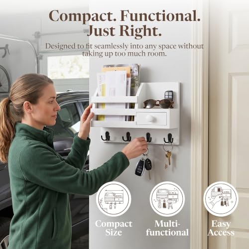 Key Shelf Mail Holder White - Image 8