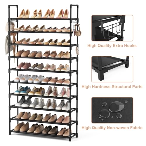 VTRIN 10 Tier Shoe Rack Tall Large Capacity Wide Shoe Organizer - Image 5