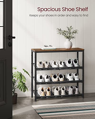 VASAGLE 4-Tier Shoe Rack, Adjustable, Freestanding - Image 5