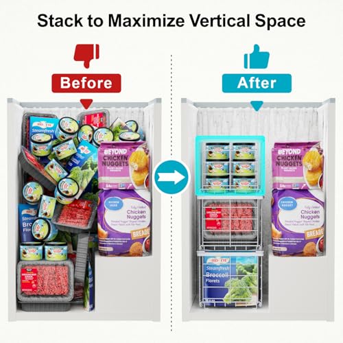 Chest Freezer Organizer - Stackable for 3.5 Cu.ft Freezer, 3 Pack - Image 3