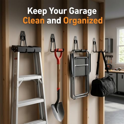 Garage Hooks, 4 Pack 7.7inch Large Square Wall Hooks | All Products - Image 5