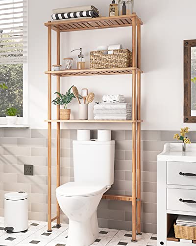 AmazerBath Bamboo Over The Toilet Storage Shelf, 3-Tier - Image 2