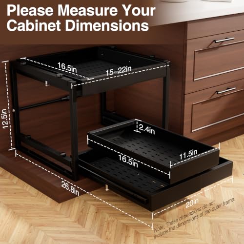 2-Tier Expandable Pull out Cabinet | Home Organization - Image 3