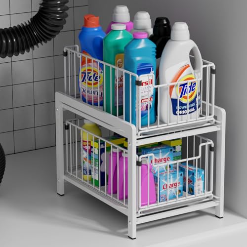 2-Tier Pull Out Cabinet Organizer, Slide Out Under Sink Organizer - Image 2
