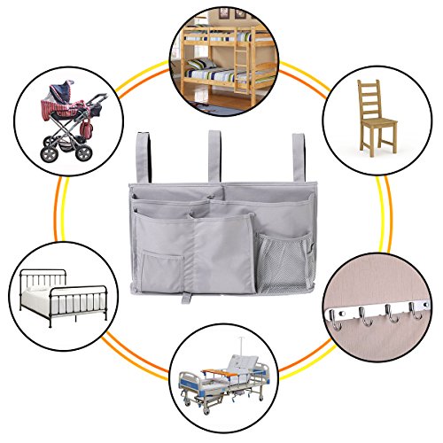 Bedside Caddy, Hanging Storage Bag Holder Beside Organizer with 8 - Image 7