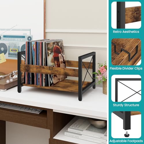 Vinyl Record Holder, Wooden Record Crate Fits 7” -12” Records - Image 7