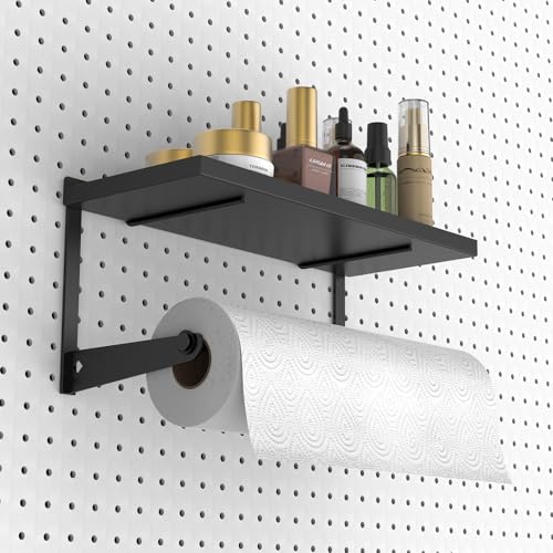 Pegboard Paper Towel Holder with Shelf, Heavy Duty Peg - Image 2