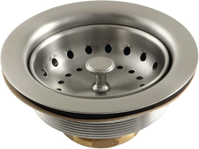 Kingston Brass K111BBN Tacoma Stainless Steel Kitchen Sink Basket Strainer, Brushed Nickel