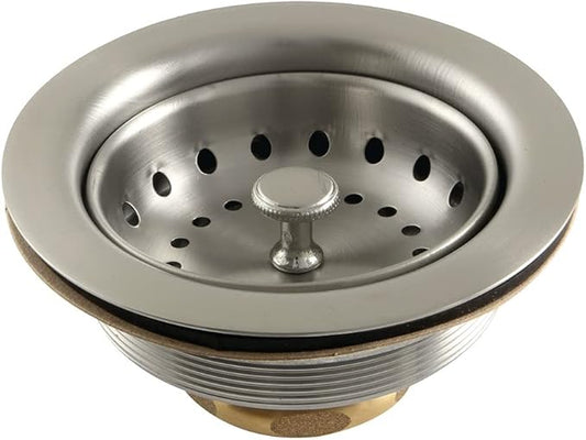 Kingston Brass K111BBN Tacoma Stainless Steel Kitchen Sink Basket Strainer, Brushed Nickel