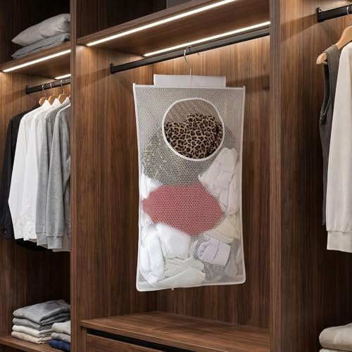 Hanging Laundry Hamper, Dirty Clothes Basket Foldable Wall - Image 5
