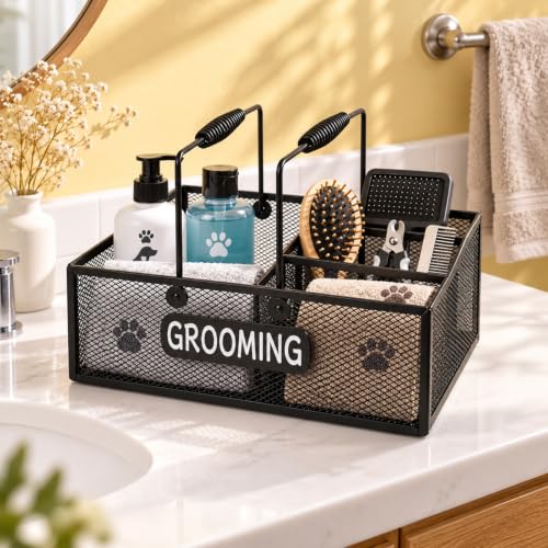 Pethiy Pet Grooming Organizer, 6-Compartment Dog Grooming Caddy - Image 8