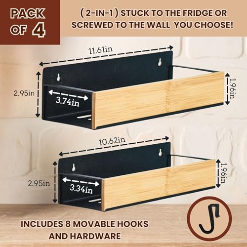(4 Pack) Magnetic Spice Storage Rack Organizer | Kitchen Organization - Image 3