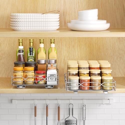 Pull Out Spice Rack Organizer for Cabinet, Chrome - Image 3