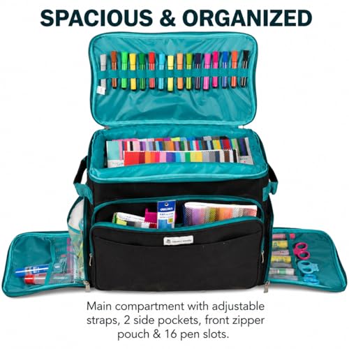 Rolling Sewing Box with Wheels, Black, M - Image 3