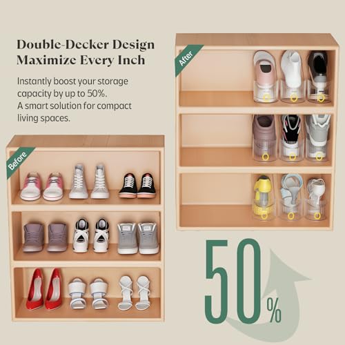 Clear 10 Pack Shoe Slot Organizer, Shoe Stacker Organizer Holders - Image 5