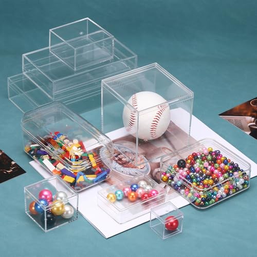 uxcell 2 Pcs Small Acrylic Box with Lid Decorative Storage Box - Image 5