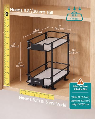SONGMICS Spice Rack Organizer for Cabinet, Pull Out 2 Tier - Image 3