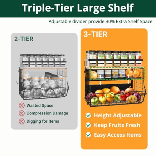 Magnetic Shelf for Fridge with Wood Lid, Fruit Potato - Image 5
