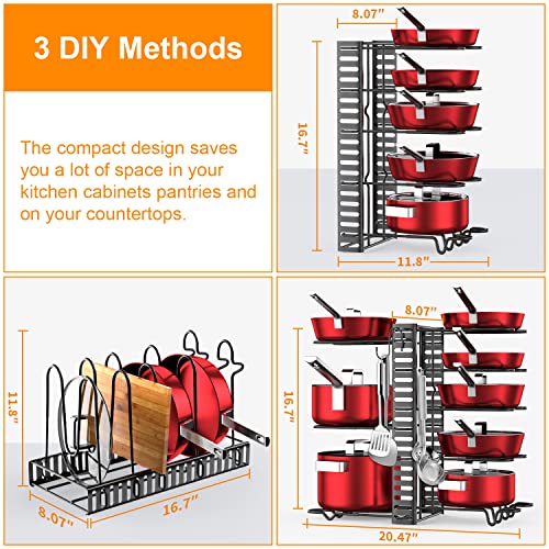 Pots and Pans Organizer for Cabinet with 2 Hooks, Ad | All Products - Image 4