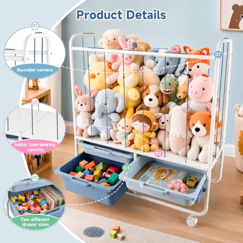 Stuffed Animal Storage with 4 Drawers, Large Capacity Toy Storage - Image 8