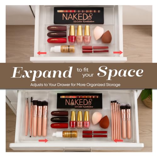 Masirs Expandable Drawer Organizer - Customizable Makeup Vanity - Image 4