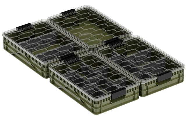 Quarter Crate 4-Pack Stackable Storage Bins, Green - Image 7
