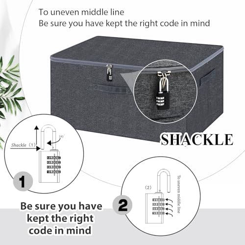 Briwooody 1 Pc Discreet Lockable Toy Bag, Gray, 24 x 16 x 12 in - Image 6