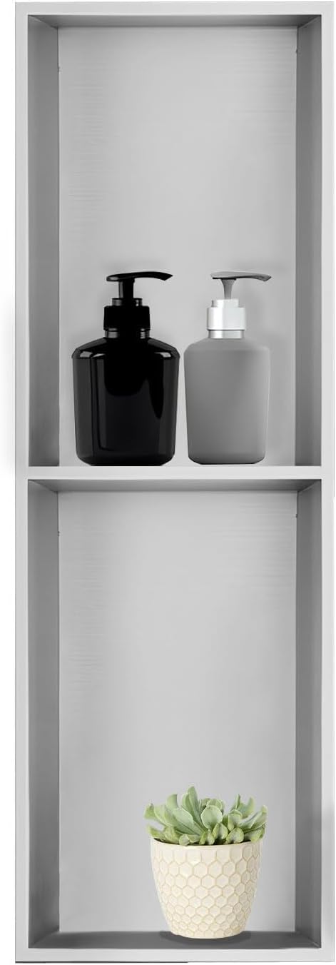 Shower Niche, Stainless Steel Elegant Bathroom Niche, No Tile Needed Recessed Shower Shelf Organizer for Storage