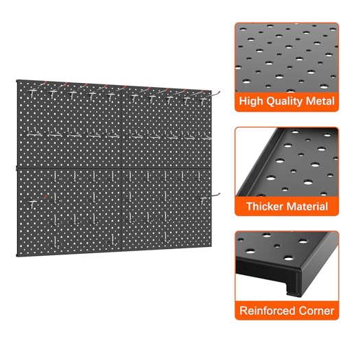 TORACK 4 PCS 12"x16" Metal Pegboard Panels for Garage, Workbench - Image 6