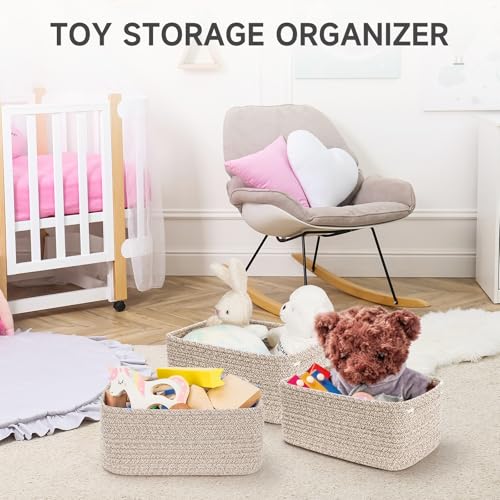 3 Pack Small Storage Baskets for Organizing, 11.8×7.8×5.1" - Image 6