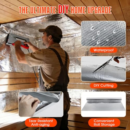 Sauna Foil Vapor Barrier, 4FT x 75FT 300 sqft Aluminum Insulation - Image 5