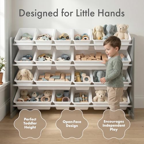 Humble Crew Kids Toy Organizer with 20 Bins, 4 Tier Storage - Image 3
