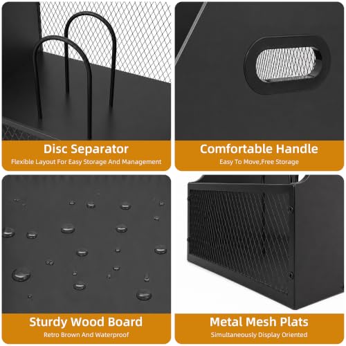 Vinyl Record Storage Crate for 60+ Records, Wooden Record Holder - Image 6