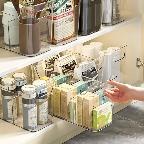 Tall Narrow Clear Bins with Dividers, Plastic Containers - Image 4
