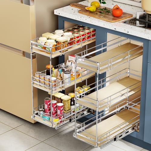 ROOMTEC 3-Tier Pull Out Cabinet Organizer Spice Rack for Narrow - Image 7