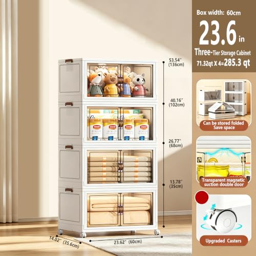 285.3QT Foldable Stackable Storage Bins with Magnetic - Image 3