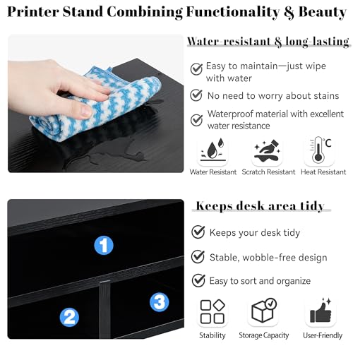 Printer Stand for Desk, 2-Tier Multi-Purpose Desk Organizer - Image 4