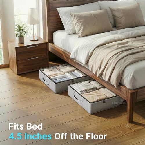 2-Pack Under Bed Storage Containers, 4.5 Inches Tall Clothes - Image 5