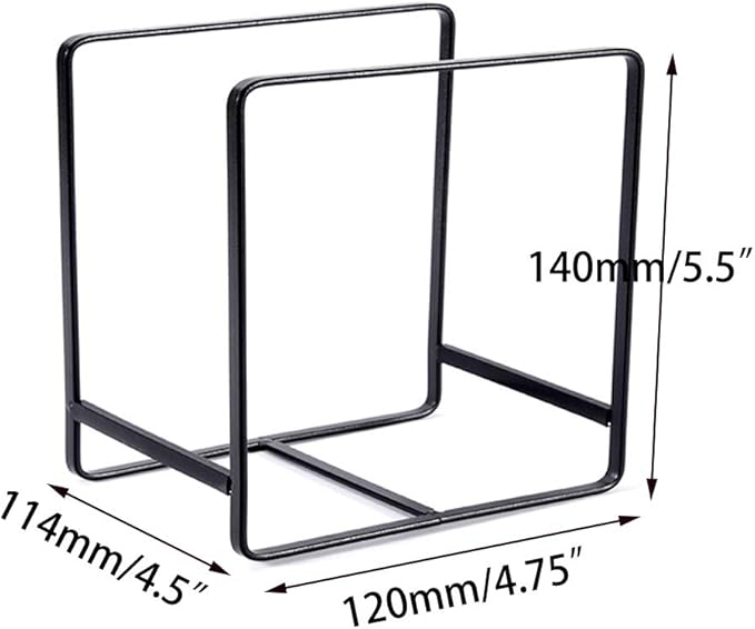 2PCS Plate Holders Organizer, Metal Dish Storage Dying Display Rack for Cabinet, Counter and Cupboard - Black， Small