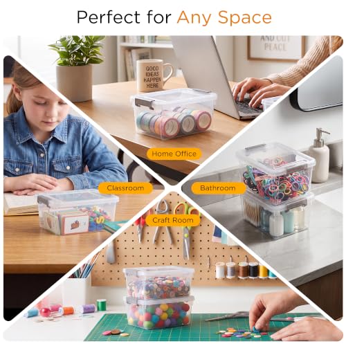 Citylife 10Packs 1.3Qt Small Storage Bins with Lids,Stackable - Image 7