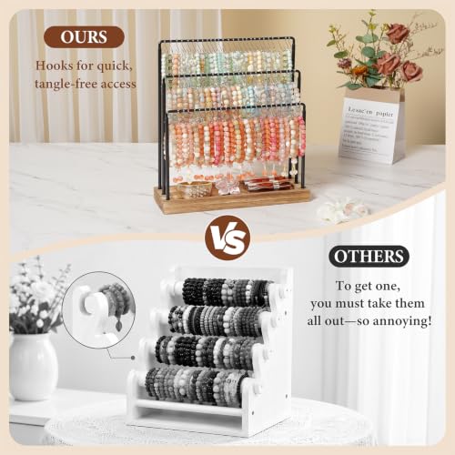 Jewelry Organizer Stand, 75 Hooks Wood & Metal Brace | Jewelry Organiz - Image 6