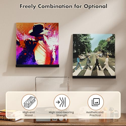 Emfogo Vinyl Record Shelf Wall Mount, 6 Pack Album Record - Image 4